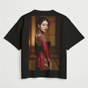Kurenai (紅) Side Oversize Deep Drop Shoulder Tee - 200 GSM