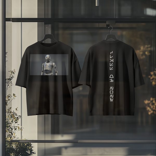 K-2SO Black Oversize Deep Drop Shoulder Tee - 200 GSM